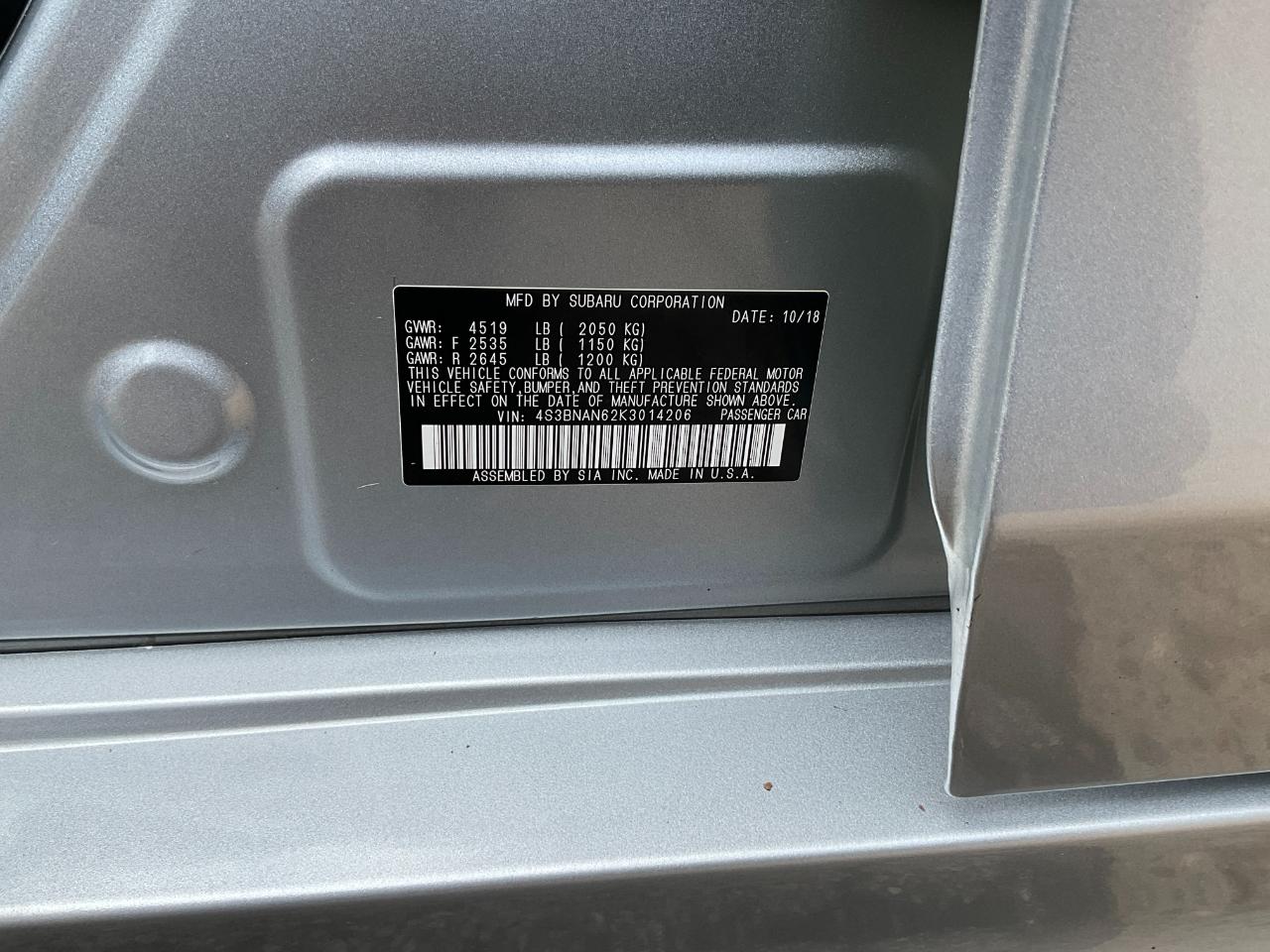 Subaru Legacy 2.5i Limited 2019