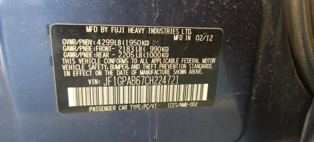 Subaru Impreza Wagon 5dr Auto 2.0i Premium 2012