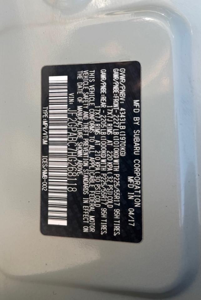 Subaru Crosstrek 2.0i Premium Manual 2017