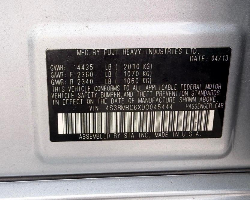 Subaru Legacy 4dr Sdn H4 Auto 2.5i Premium 2013
