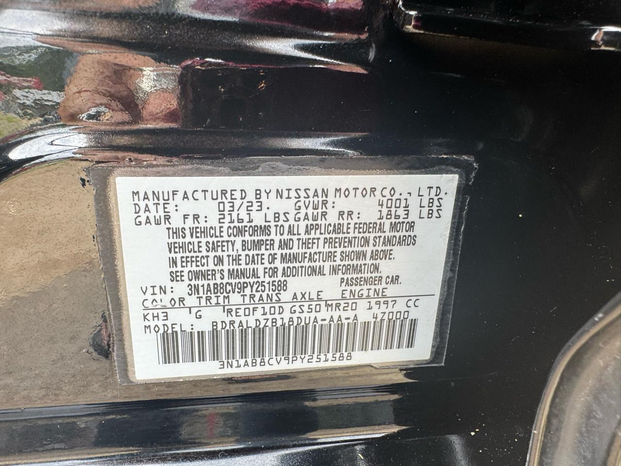 Nissan Sentra SV CVT 2023