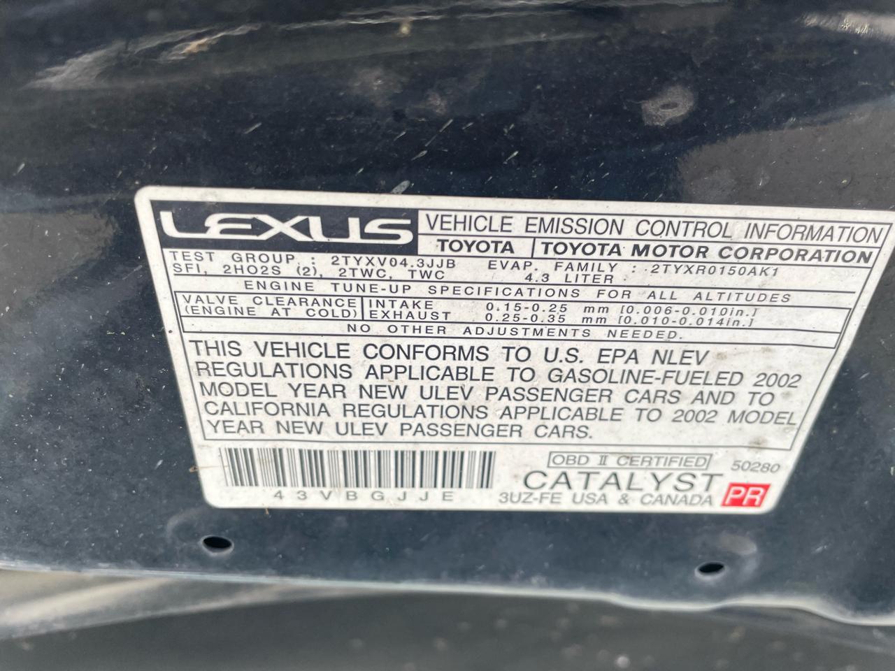 Lexus SC 430 2dr Convertible 2002