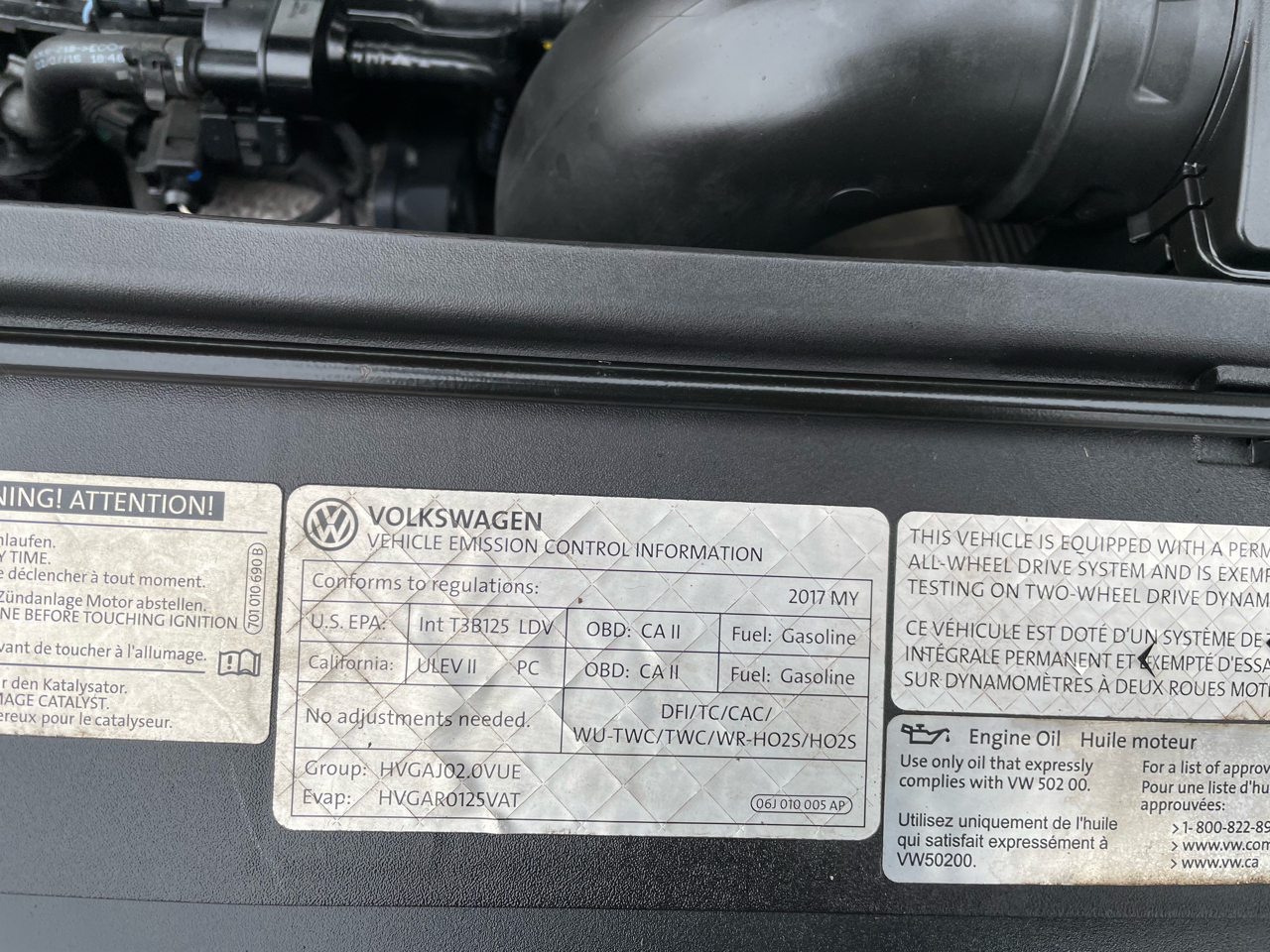 Volkswagen Tiguan 2.0T S 4Motion 2017