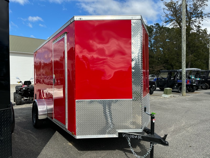 2026 Quality Cargo 6x12SA Enclosed v nose ramp door poly