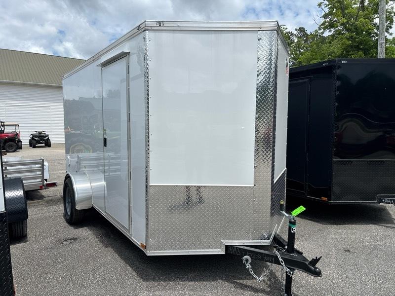 2026 Quality Cargo 6x12SA Enclosed v nose ramp door 3k gvwr