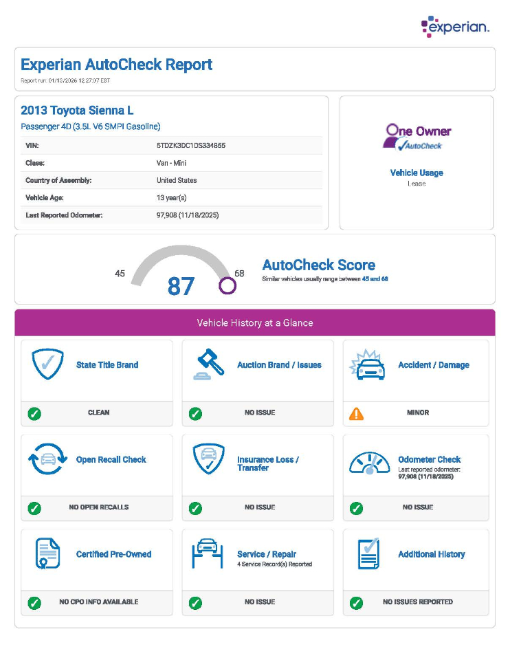 Toyota Sienna FWD 7-Passenger V6 2013