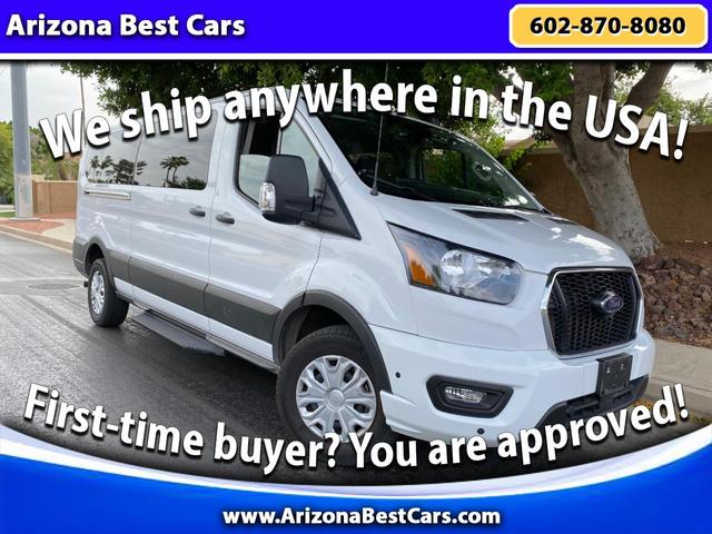 White 2025 Ford Transit Passenger 350 XLT Low Roof LB RWD Van Rear-Wheel Drive Automatic