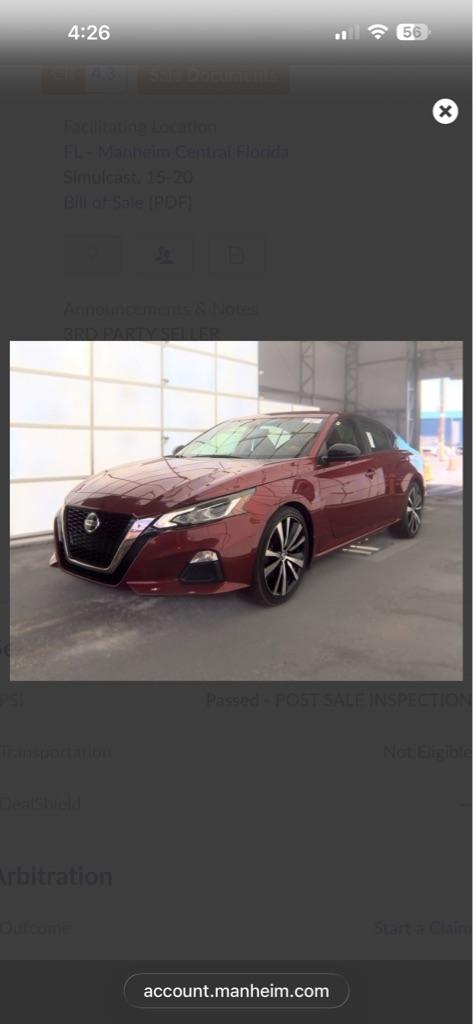 2020 Nissan Altima 2.5 SR