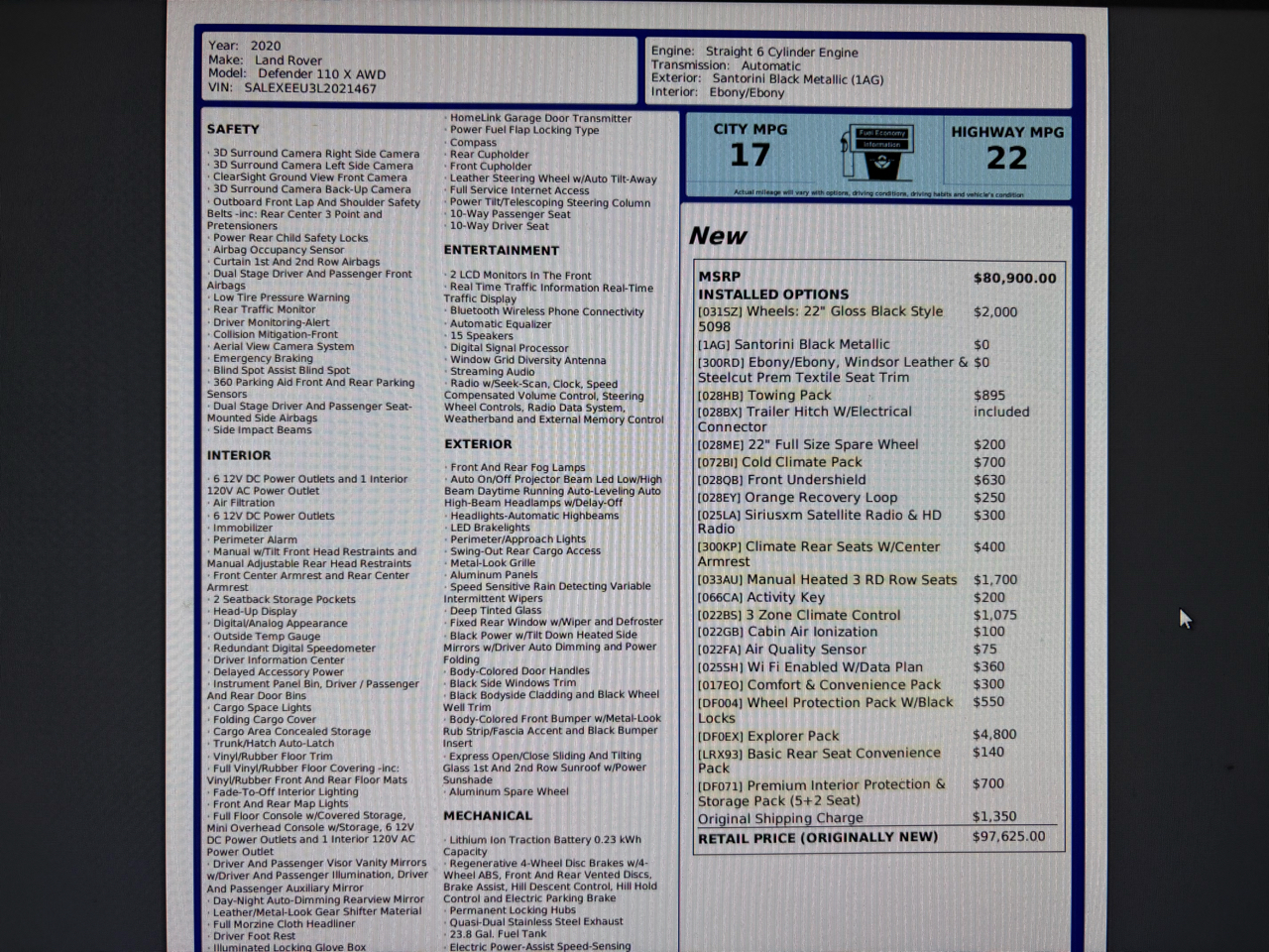 Land Rover Defender 110 X AWD 2020