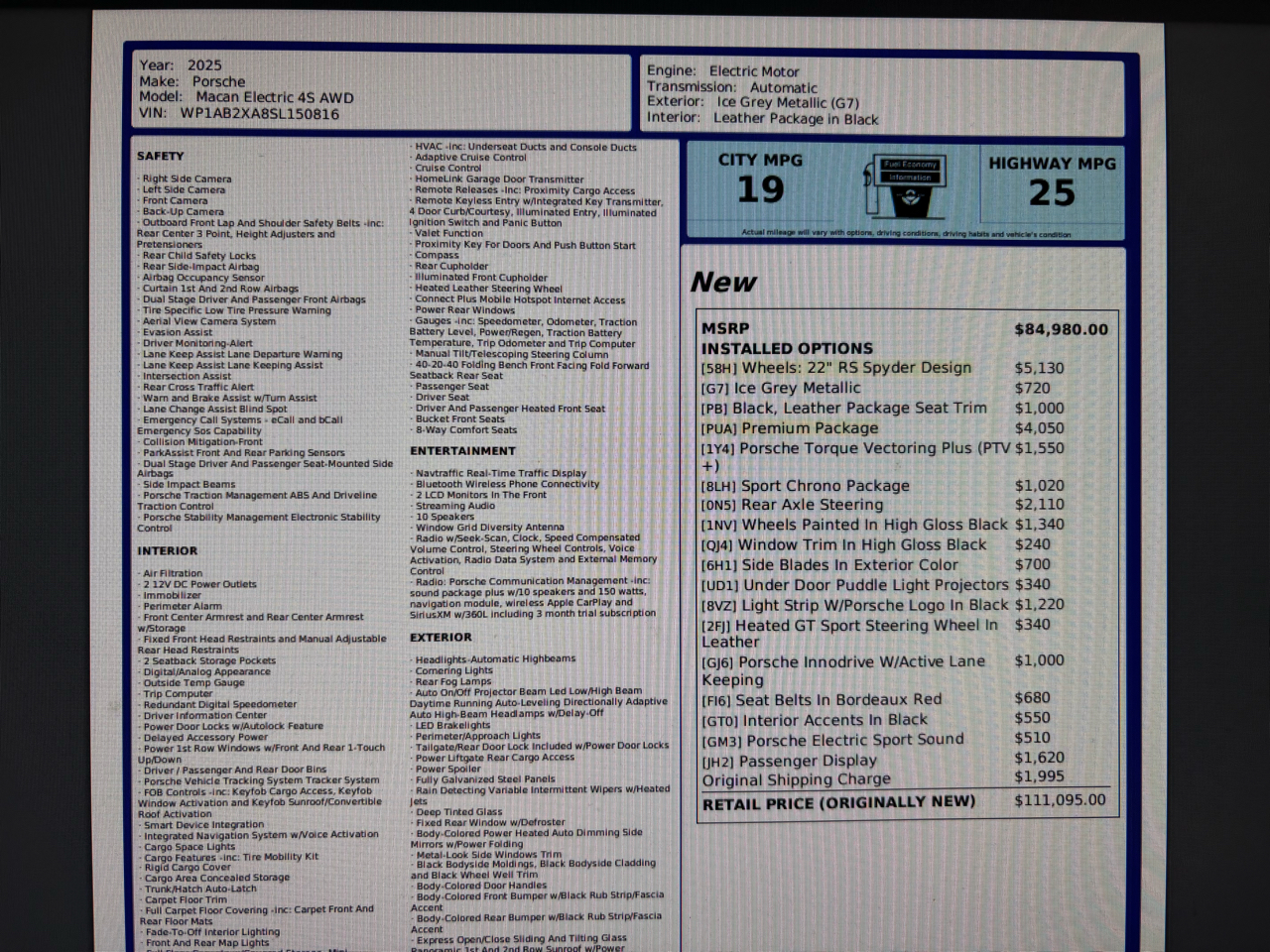 Porsche Macan Electric 4S AWD 2025