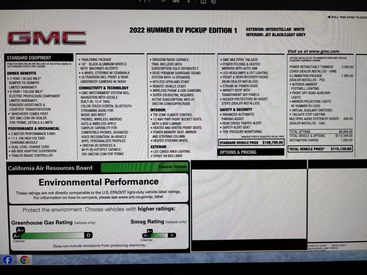 GMC HUMMER EV e4WD Crew Cab Edition 1 2022