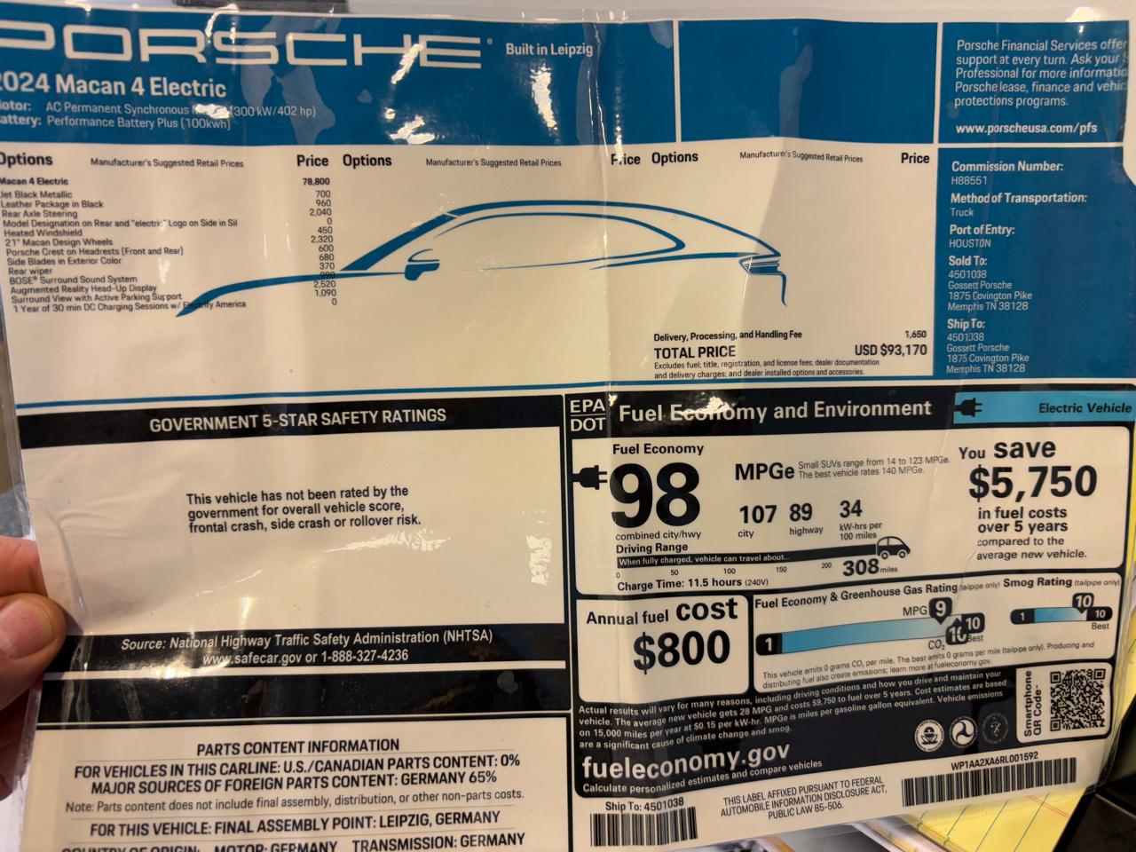 Porsche Macan Electric 4 AWD 2024