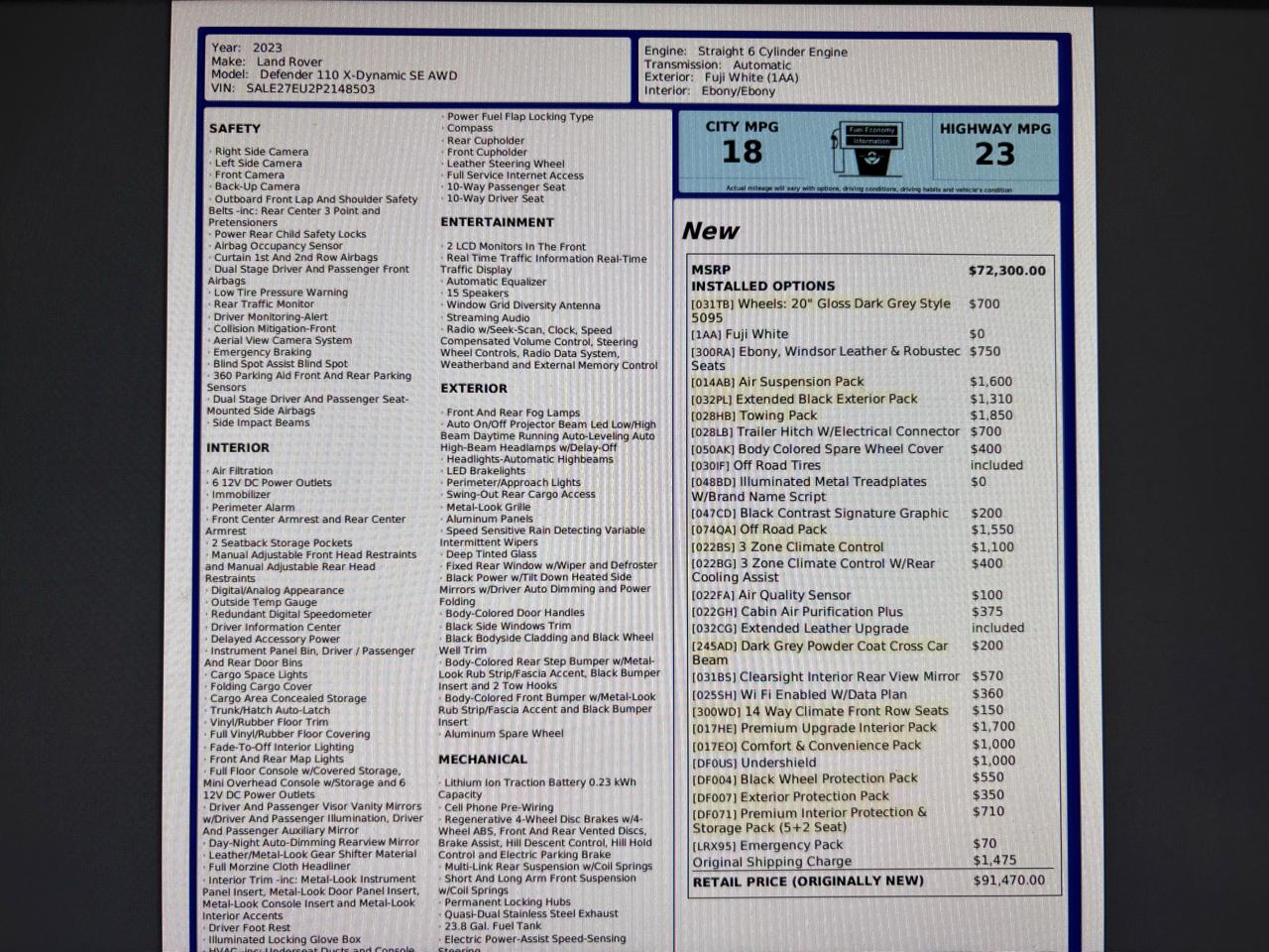 Land Rover Defender 110 X-Dynamic SE AWD 2023