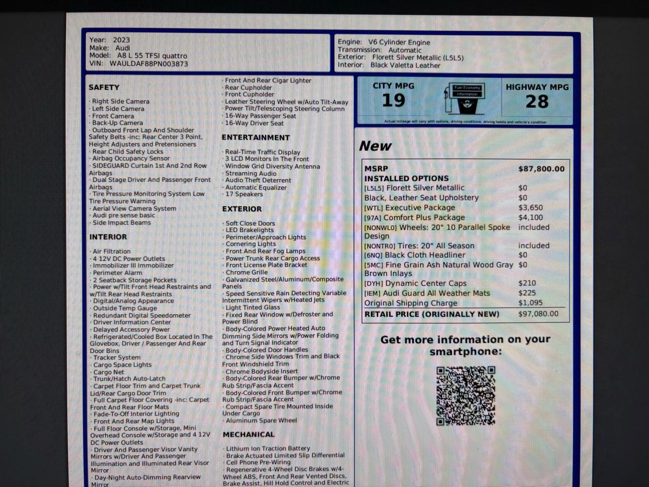 Audi A8 L 55 TFSI quattro 2023