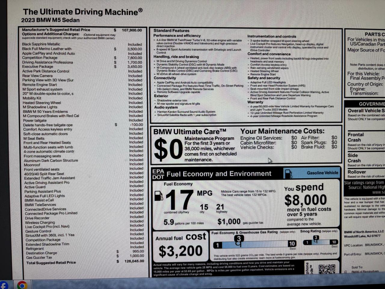 BMW M5 Competition Sedan 2023