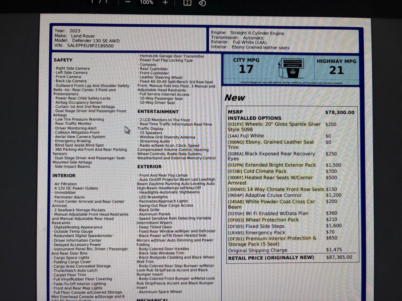 Land Rover Defender 130 SE AWD 2023
