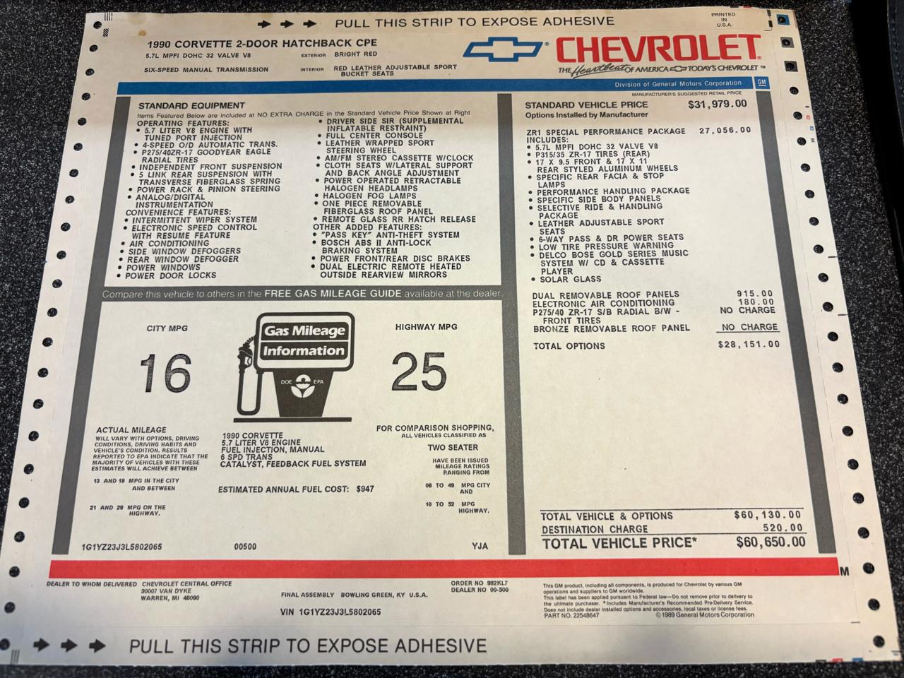 Chevrolet Corvette ZR1 1990