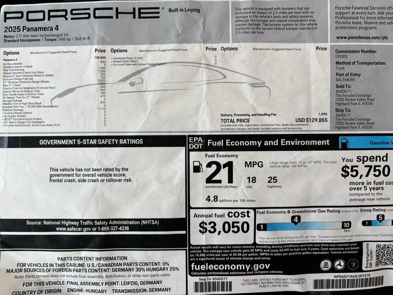Porsche Panamera 4 AWD 2025