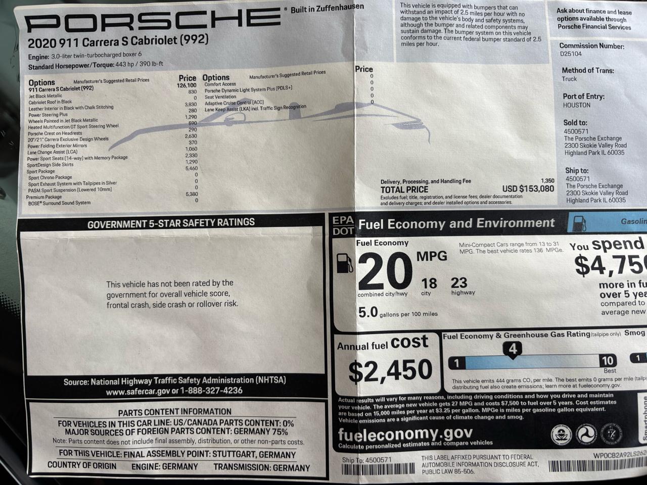 Porsche 911 Carrera S Cabriolet 2020
