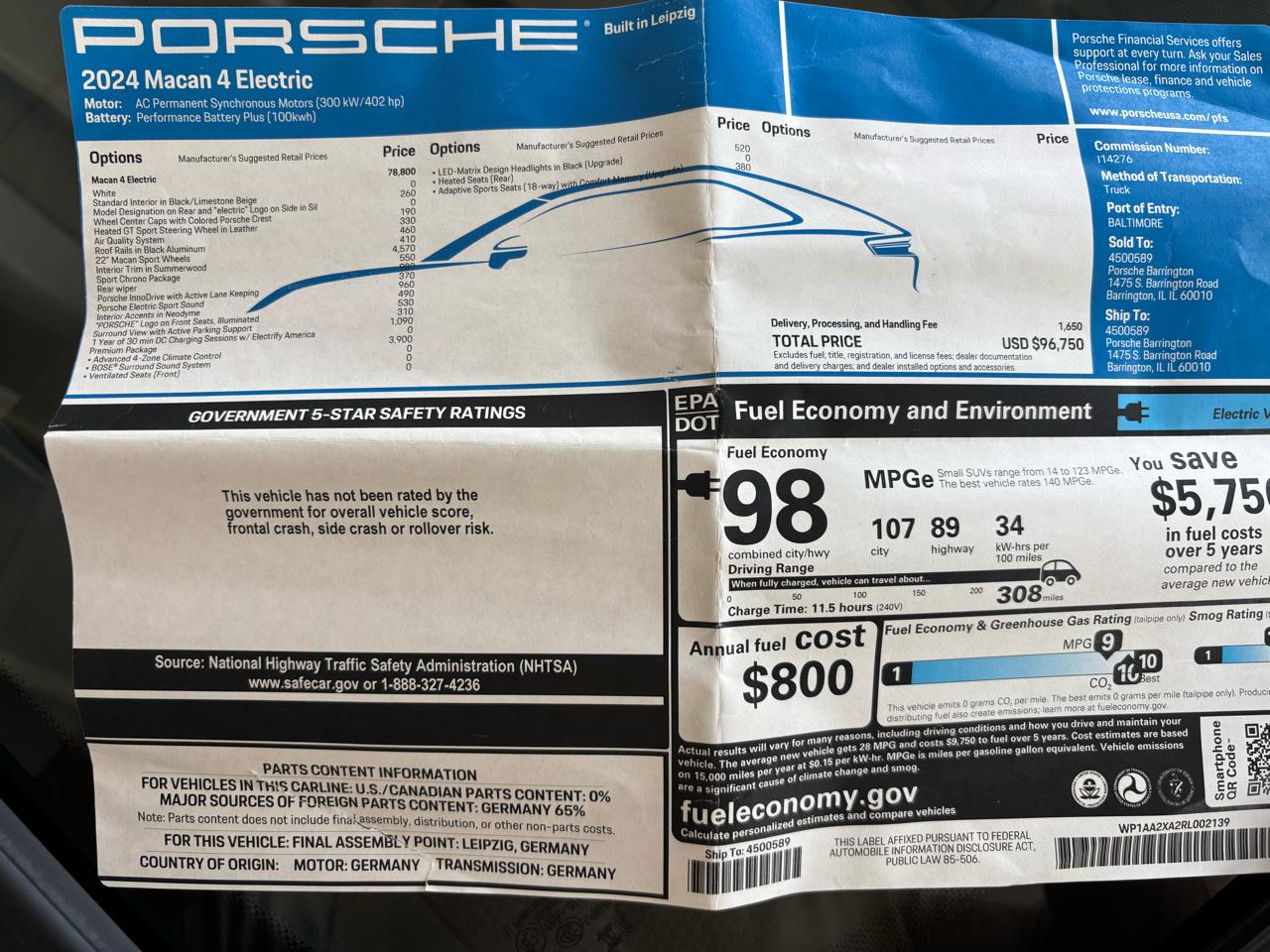 Porsche Macan Electric 4 AWD 2024