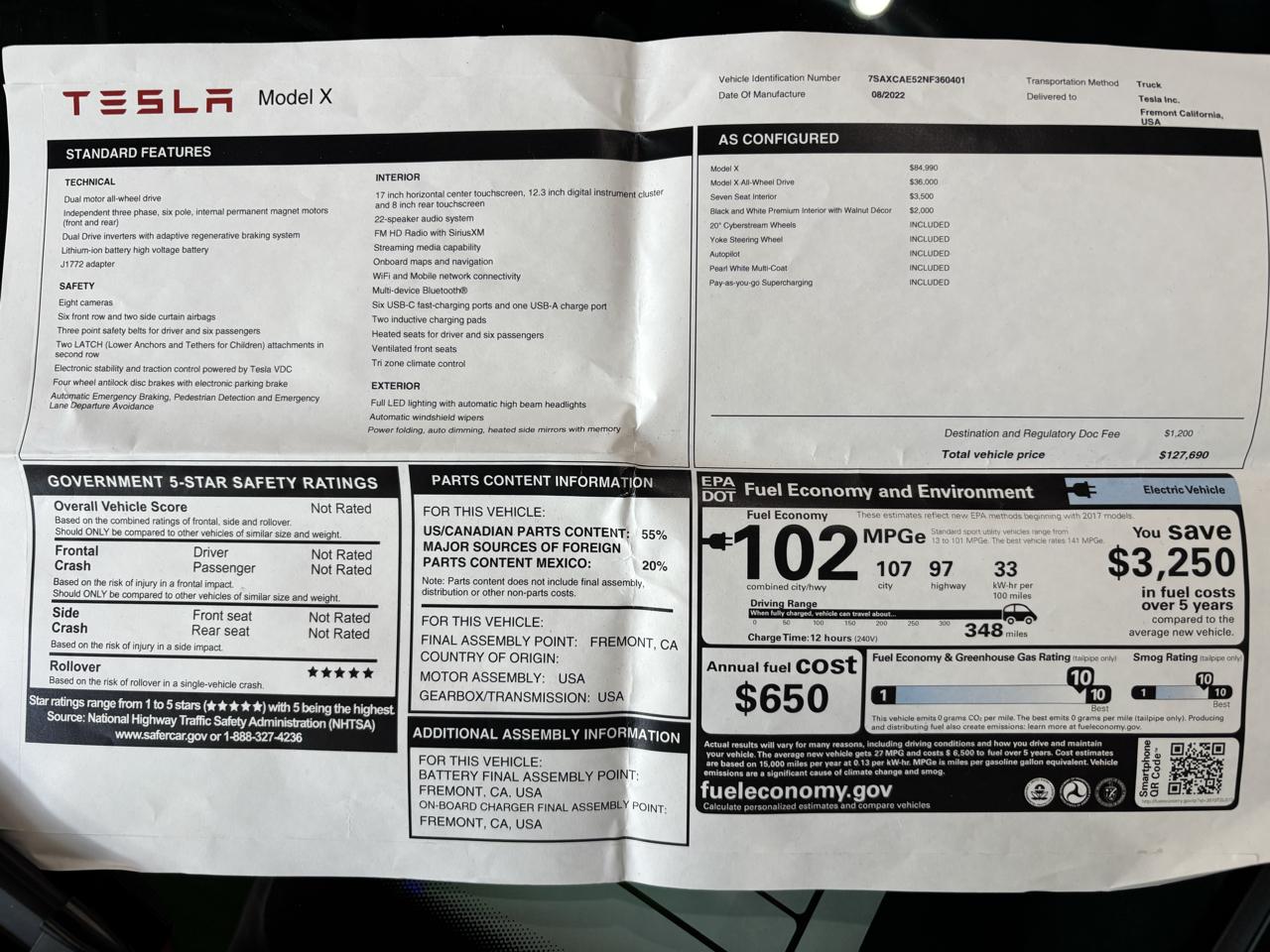 Tesla Model X AWD 2022