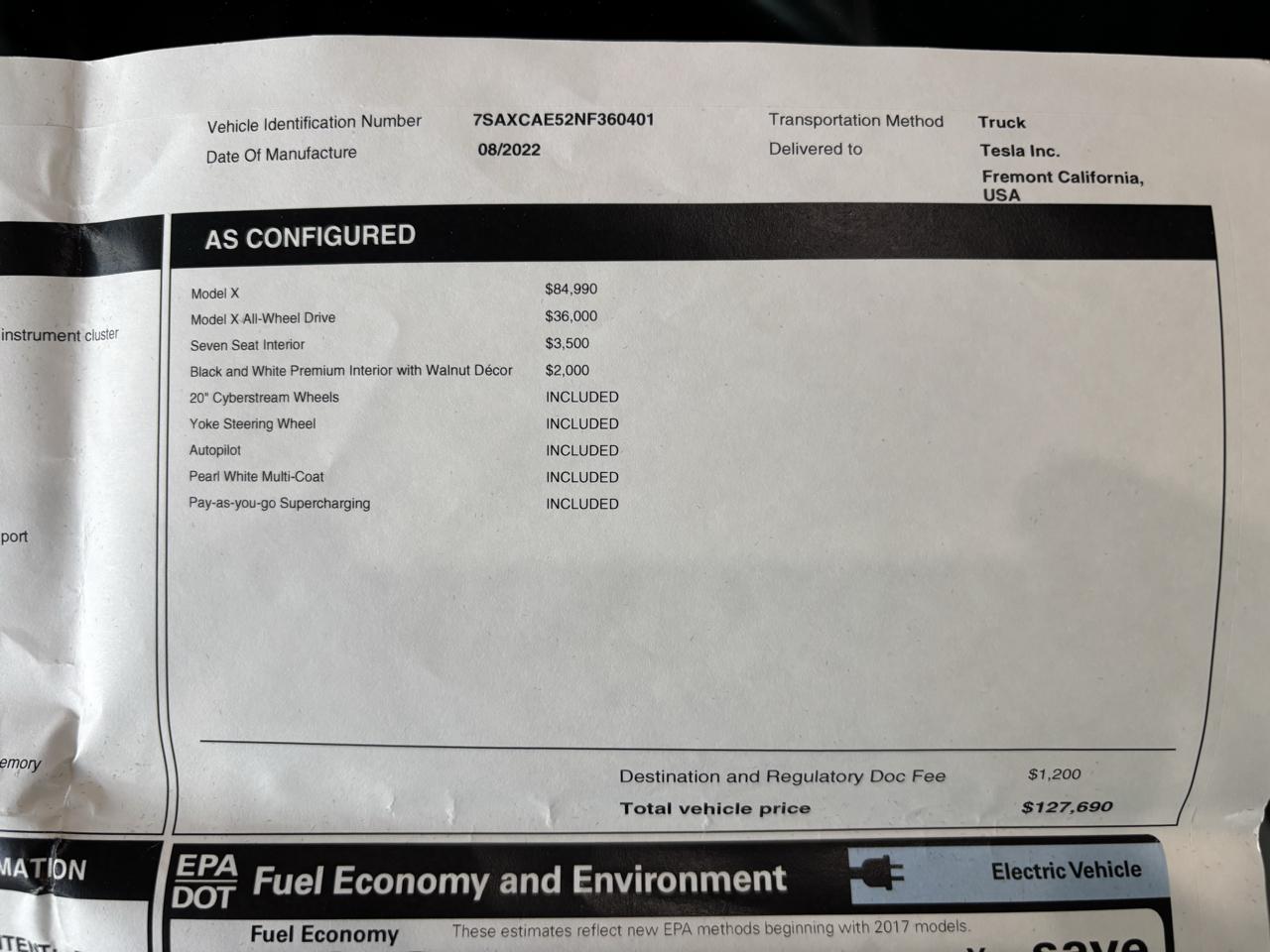 Tesla Model X AWD 2022