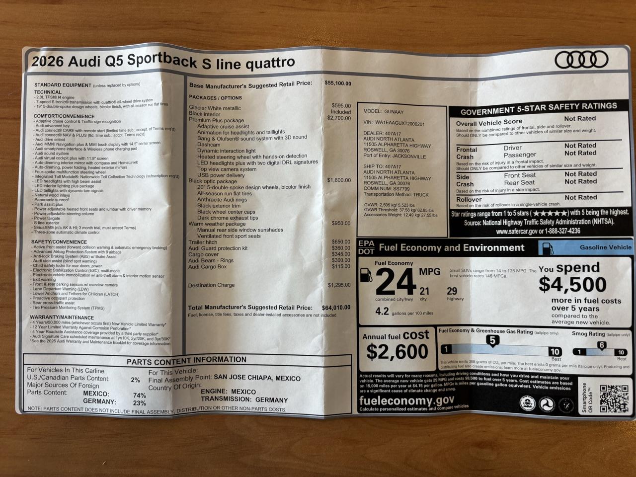 Audi Q5 Sportback Premium Plus 2.0 TFSI quattro 2026