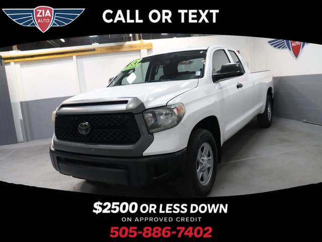 White 2018 Toyota Tundra SR Double Cab 5.7L LB Pickup Truck 4X2 6-Speed Automatic