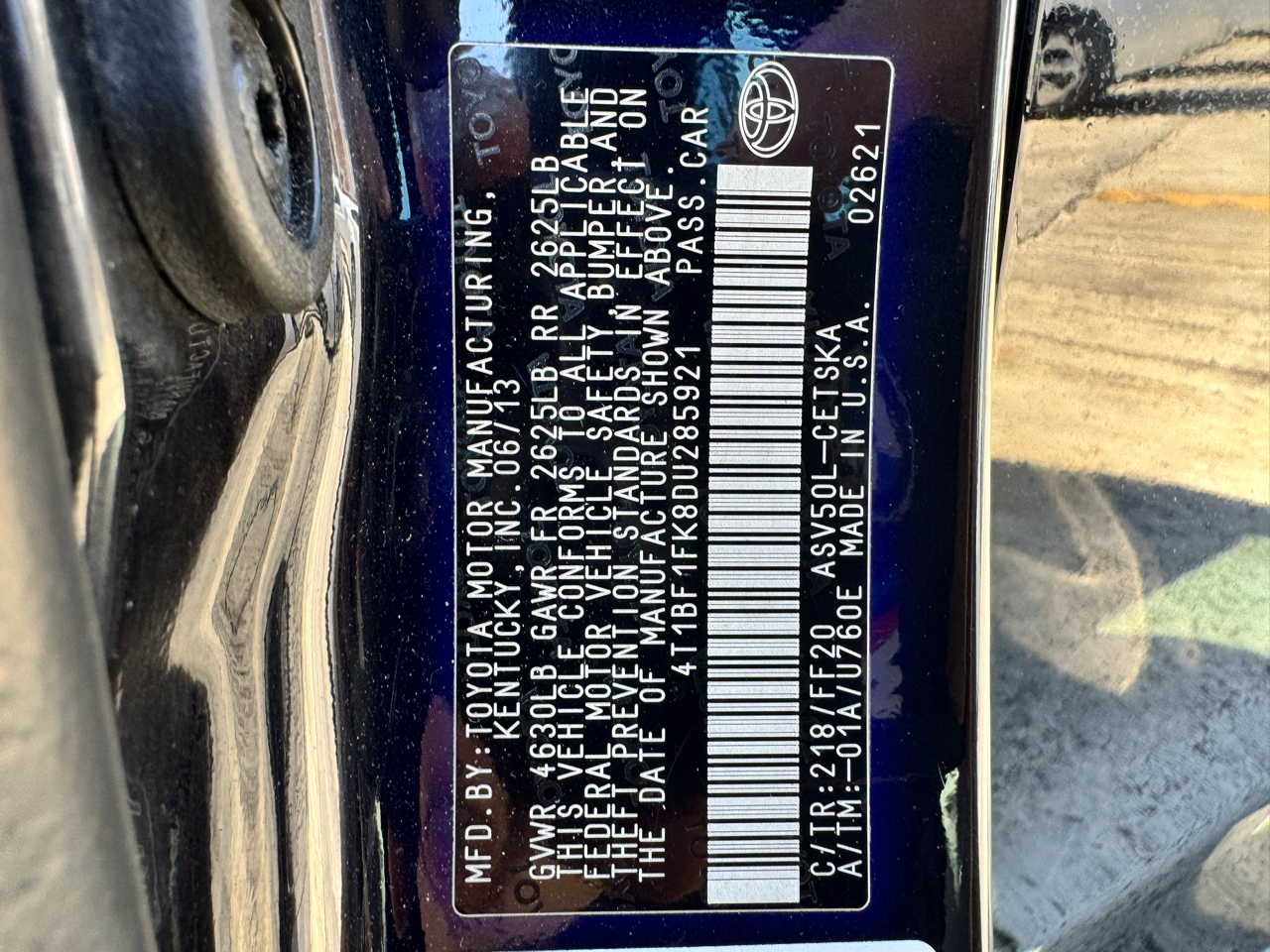 Toyota Camry 4dr Sdn I4 Auto XLE (Natl) 2013