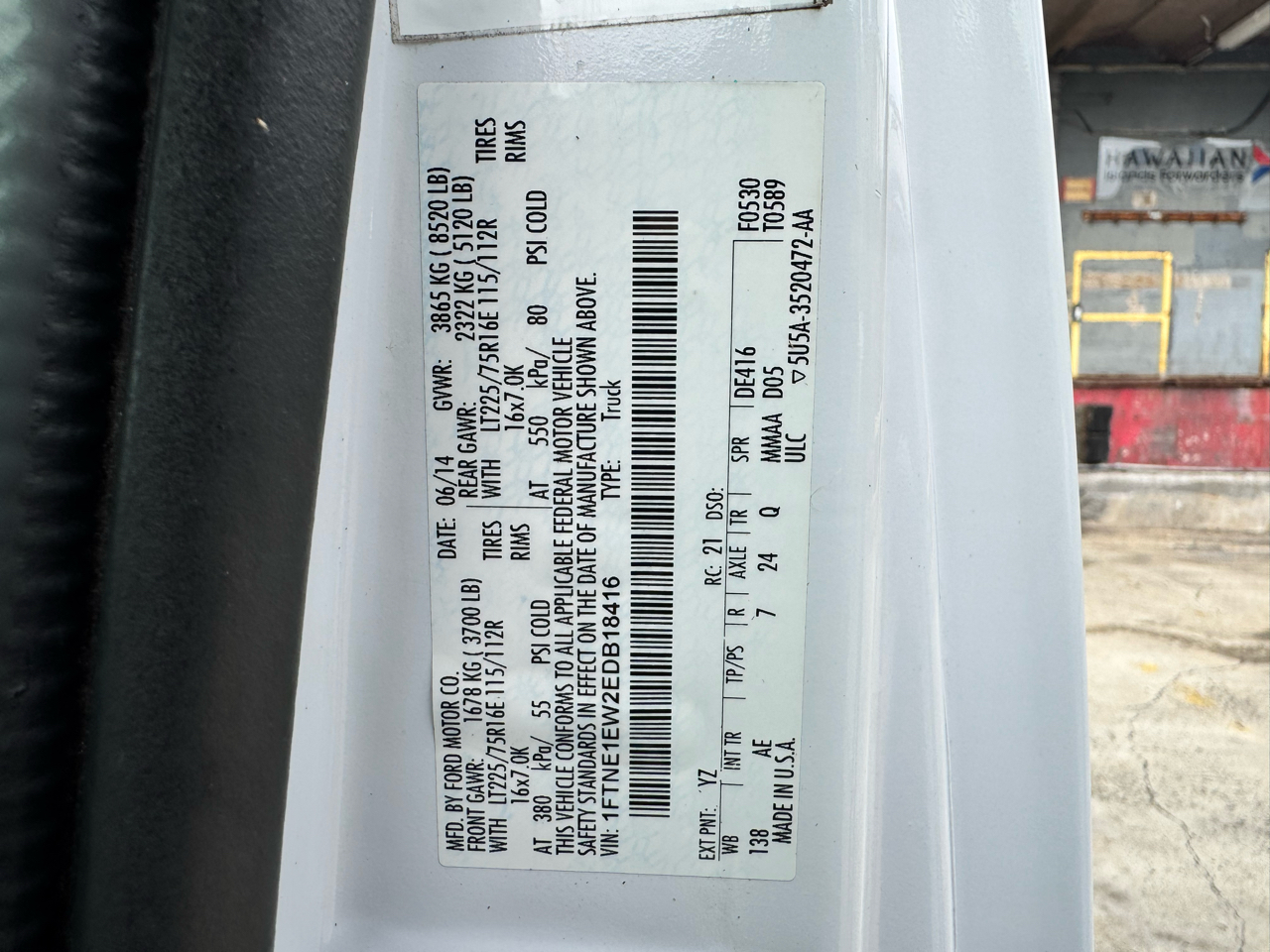 Ford Econoline Cargo Van E-150 Recreational 2014