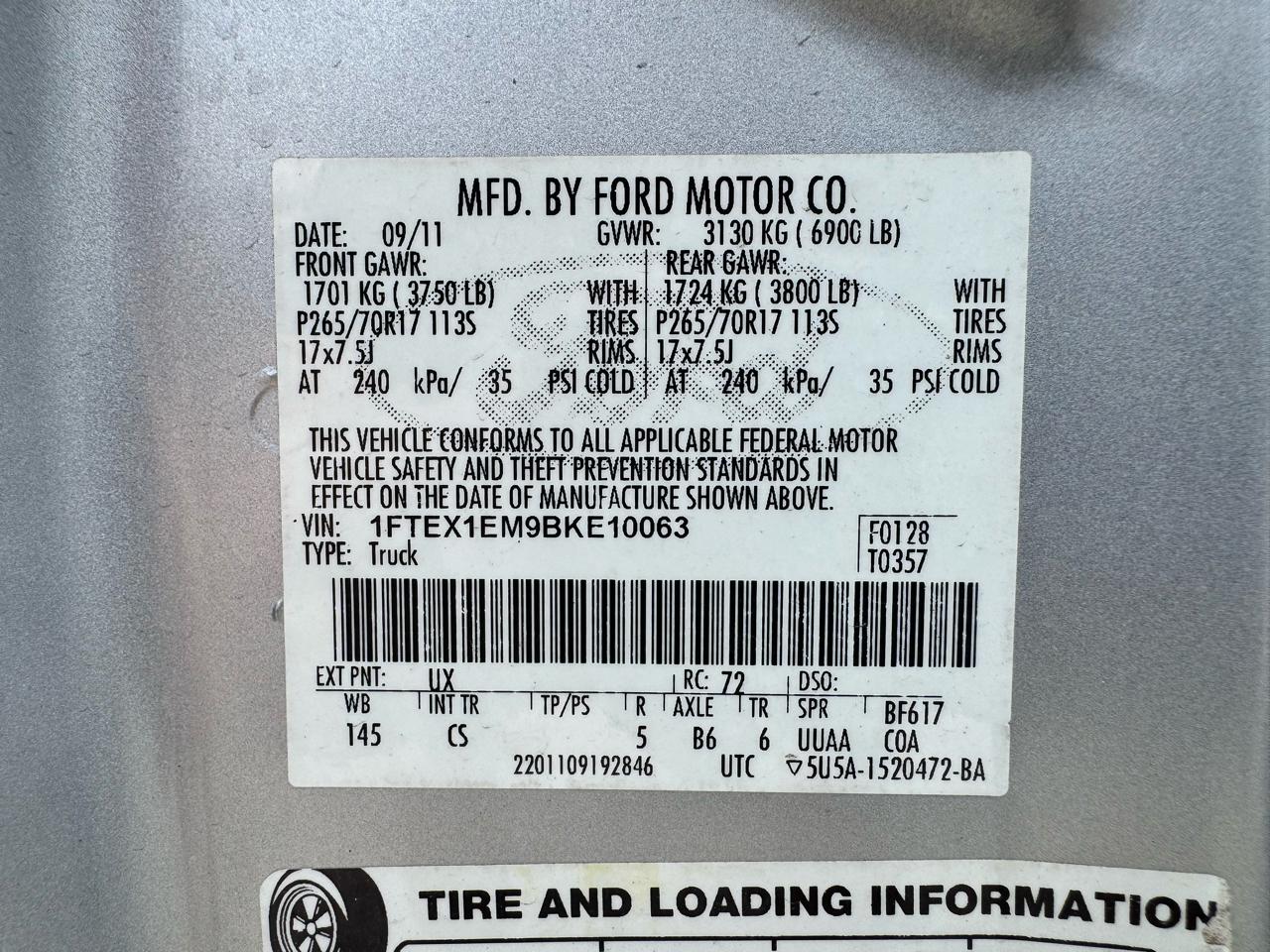 Ford F-150 4WD SuperCab 145" XLT 2011