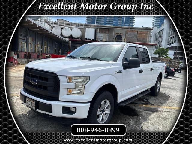 White 2015 Ford F-150 Lariat SuperCrew 4WD Pickup Truck Four-Wheel Drive Automatic