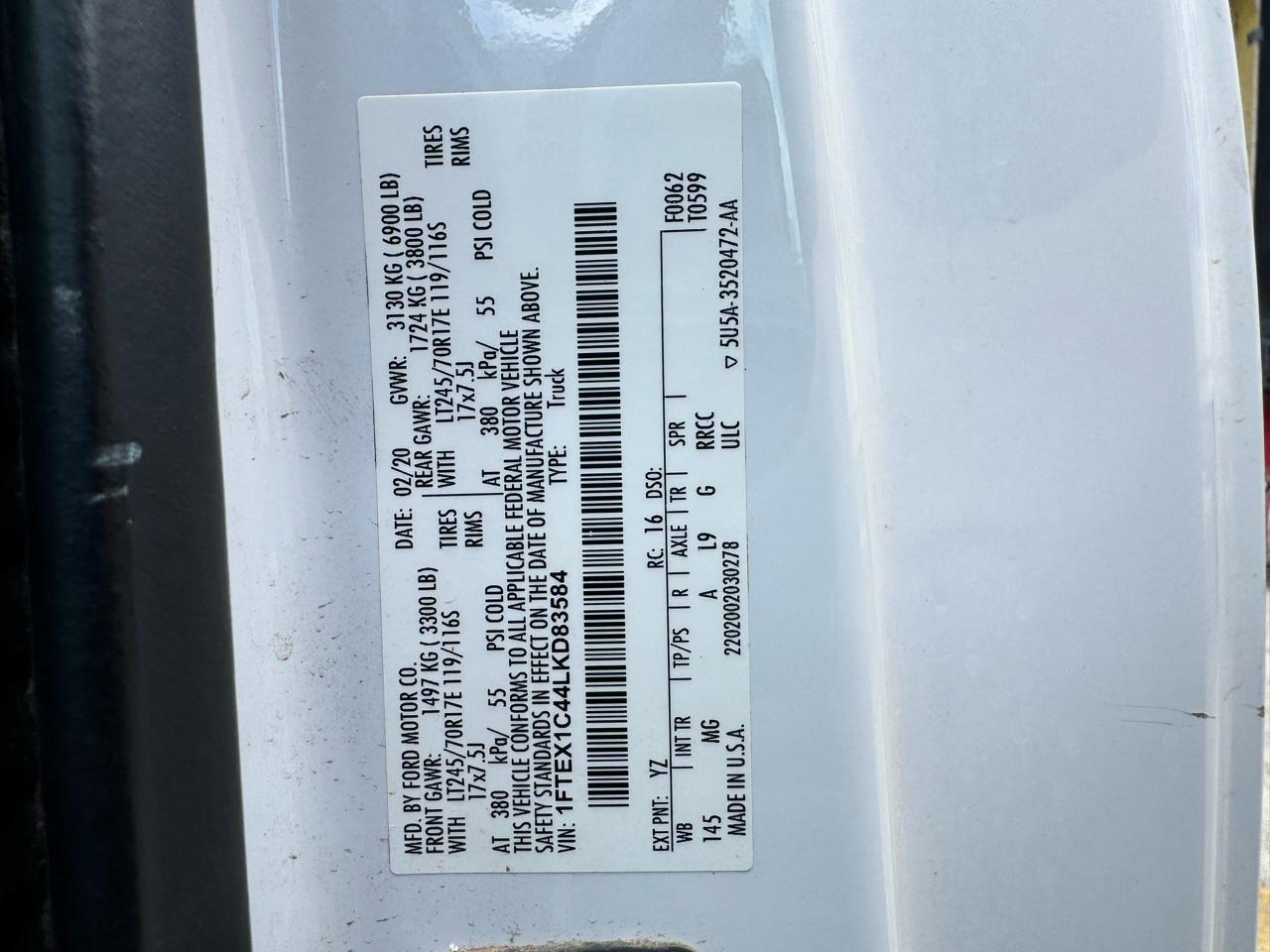 Ford F-150 2WD SuperCab 145" XLT 2020