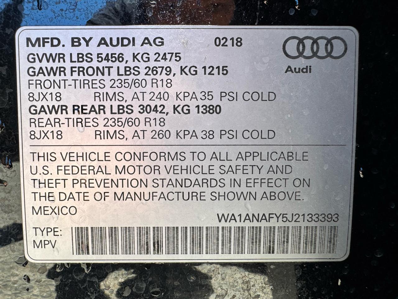 Audi Q5 2.0 TFSI Tech Premium 2018