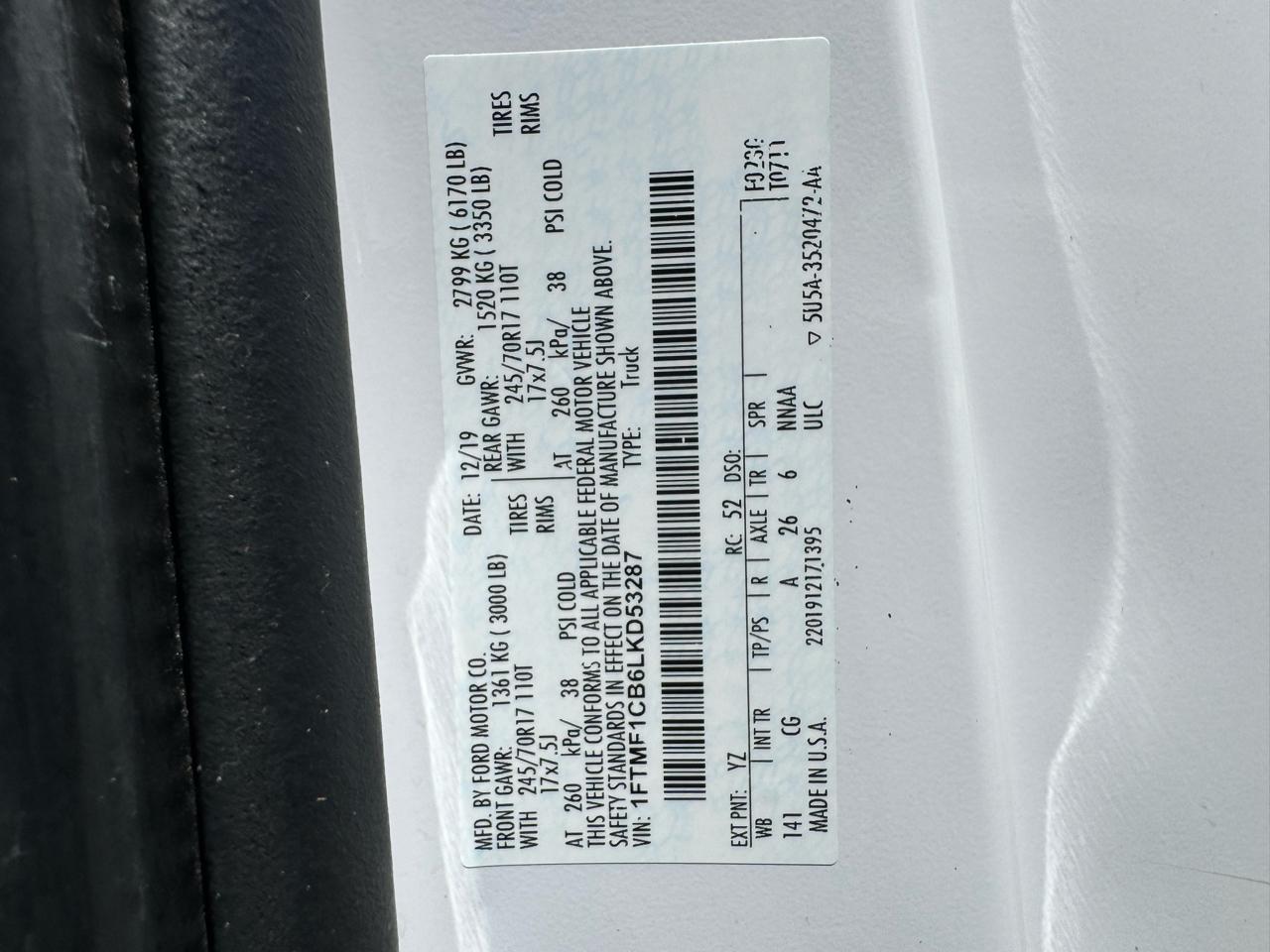 Ford F-150 2WD Supercab 163" XL 2020