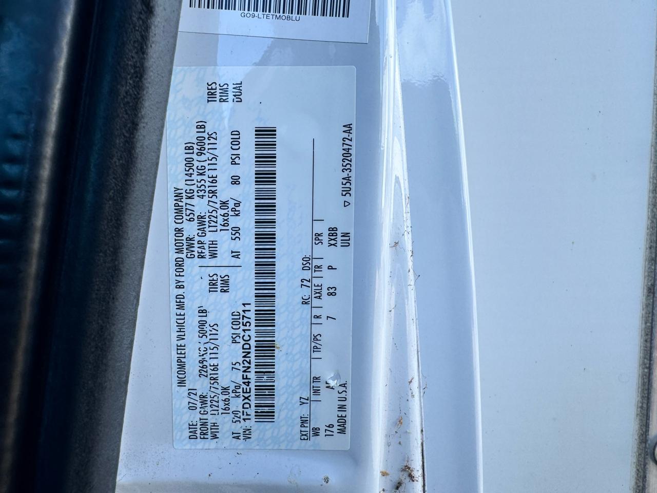 Ford E-Series Cutaway E-450 DRW 158" WB 2022
