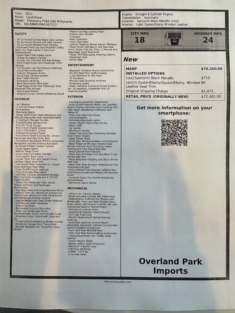 Land Rover Discovery R-Dynamic HSE 2022