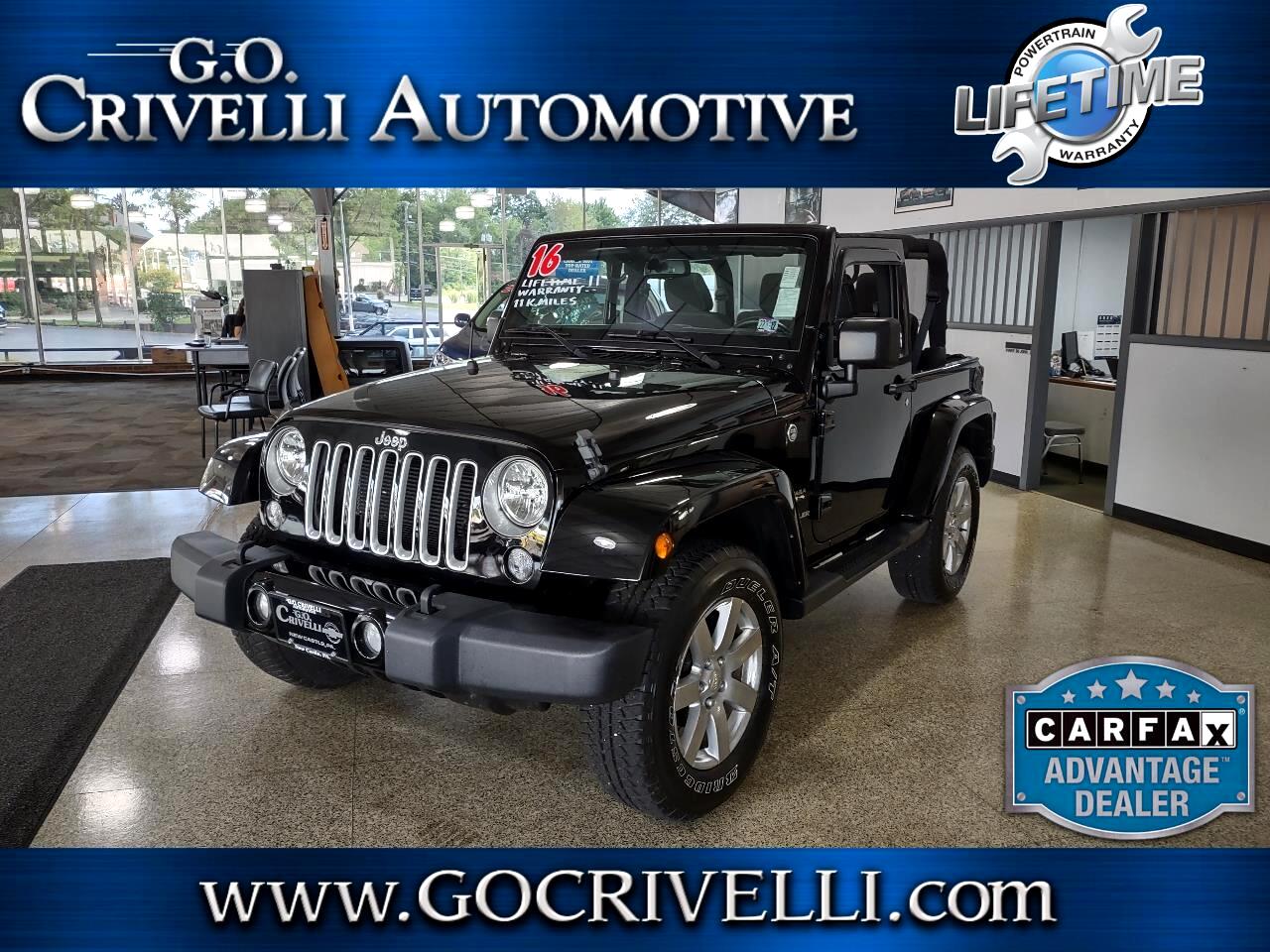 Used 2016 Jeep Wrangler 4WD 2dr Sahara for Sale in New Castle PA 16105 G O  Crivelli Automotive Inc.