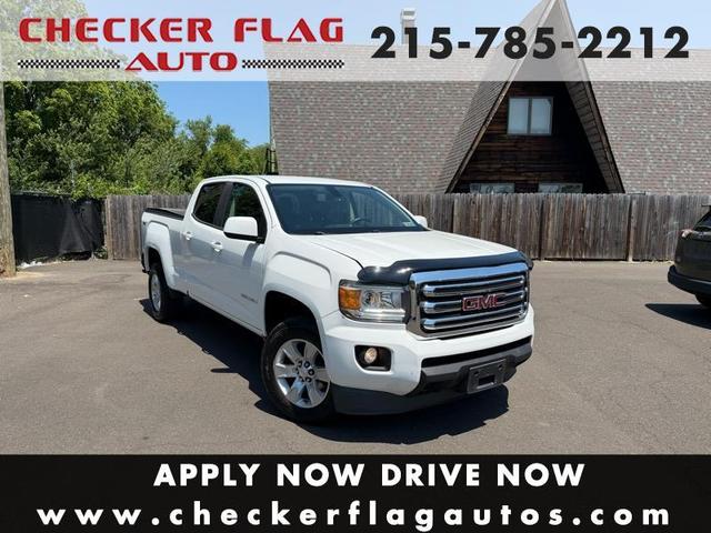 White 2015 GMC Canyon SLE Crew Cab 4WD Pickup Truck Four-Wheel Drive