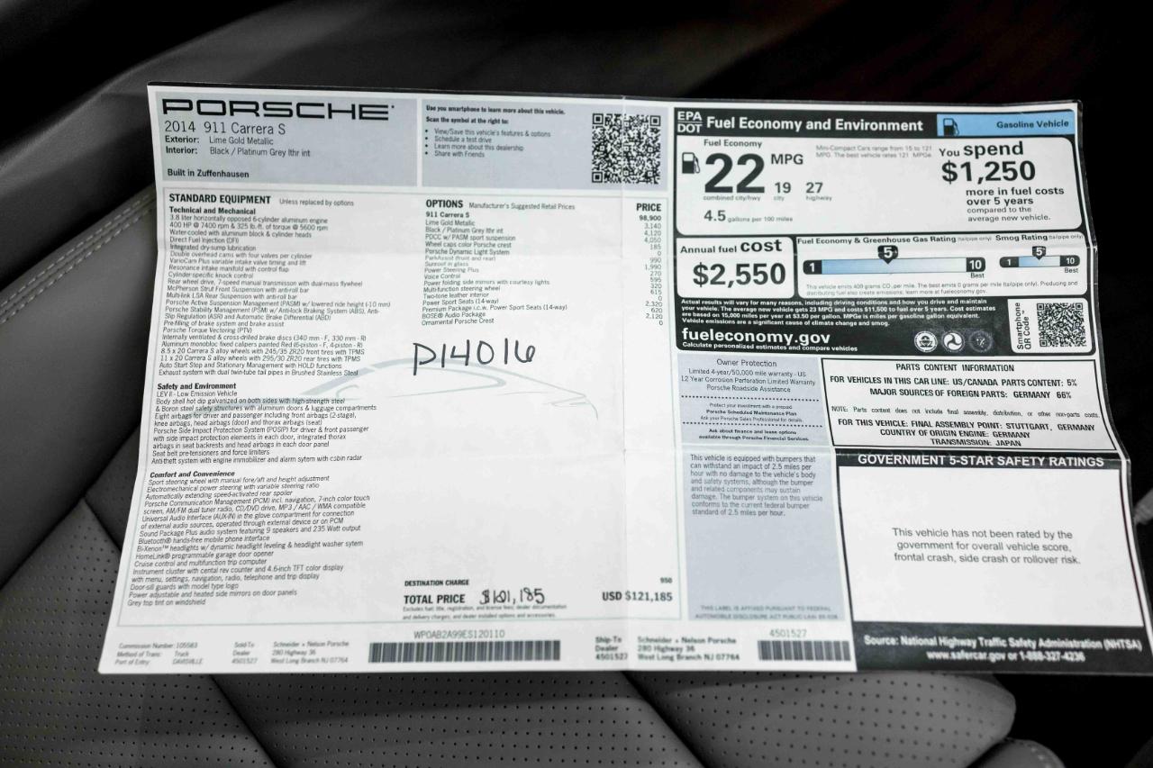 Porsche 911 Carrera S Coupe 2014