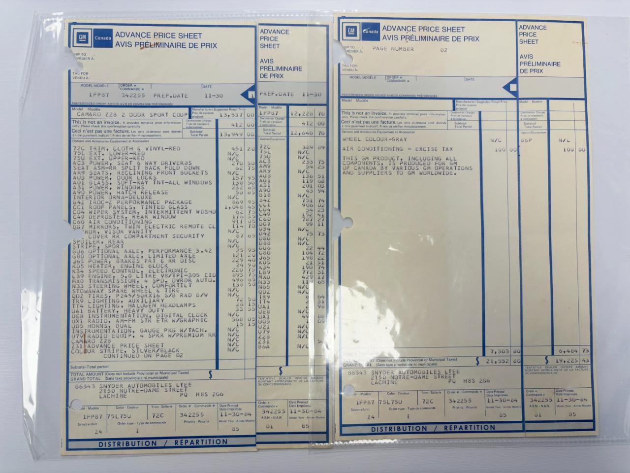 Chevrolet Camaro Z28 1985