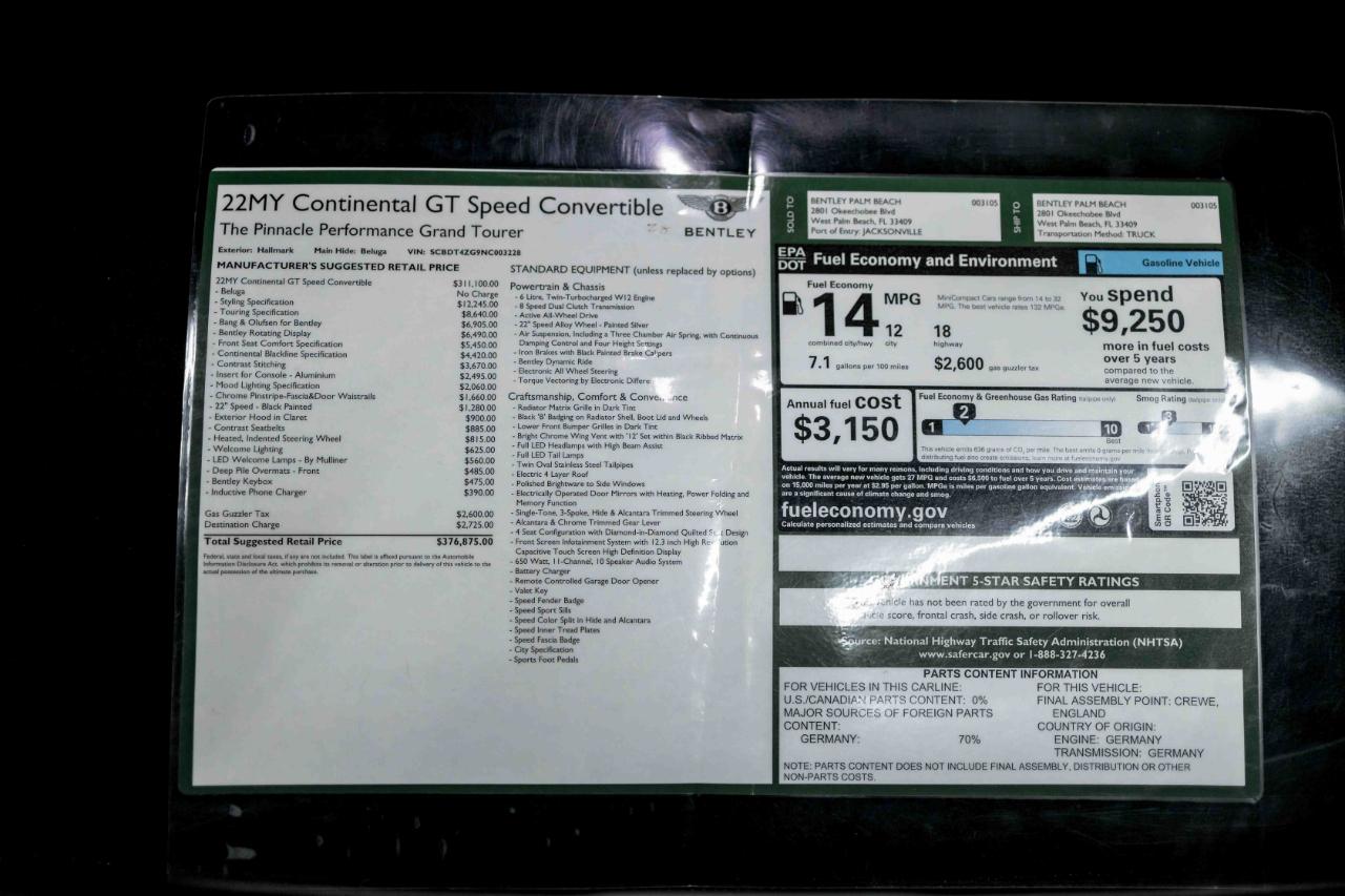 Bentley Continental GT Speed 2dr Conv 2022