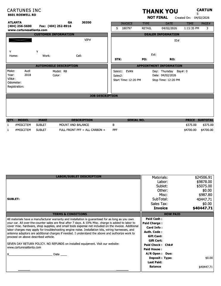 Audi R8 V10 quattro Spyder 2018