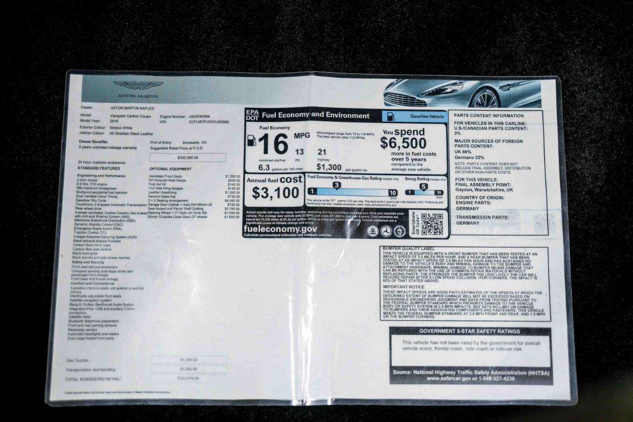 Aston Martin Vanquish Coupe 2016