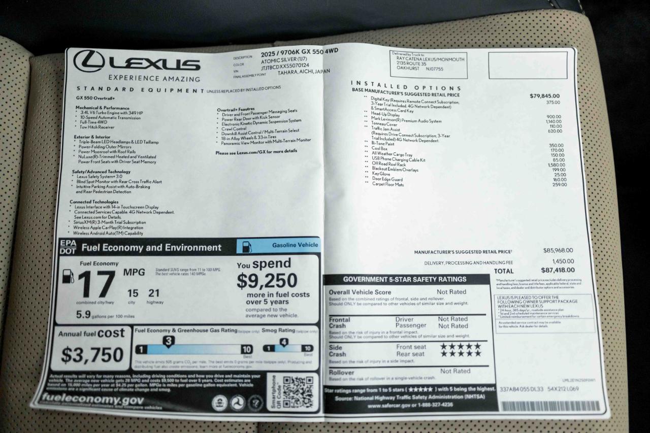 Lexus GX GX 550 Overtrail+ 4WD 2025