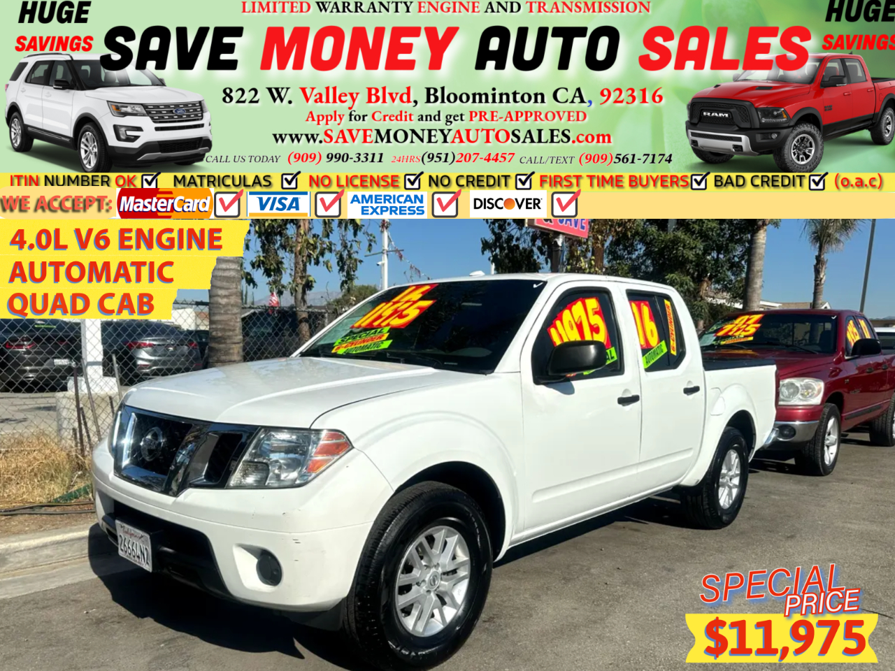 2016 Nissan Frontier 4.0L V6 ENGINE>AUTOMATIC>QUAD CAB