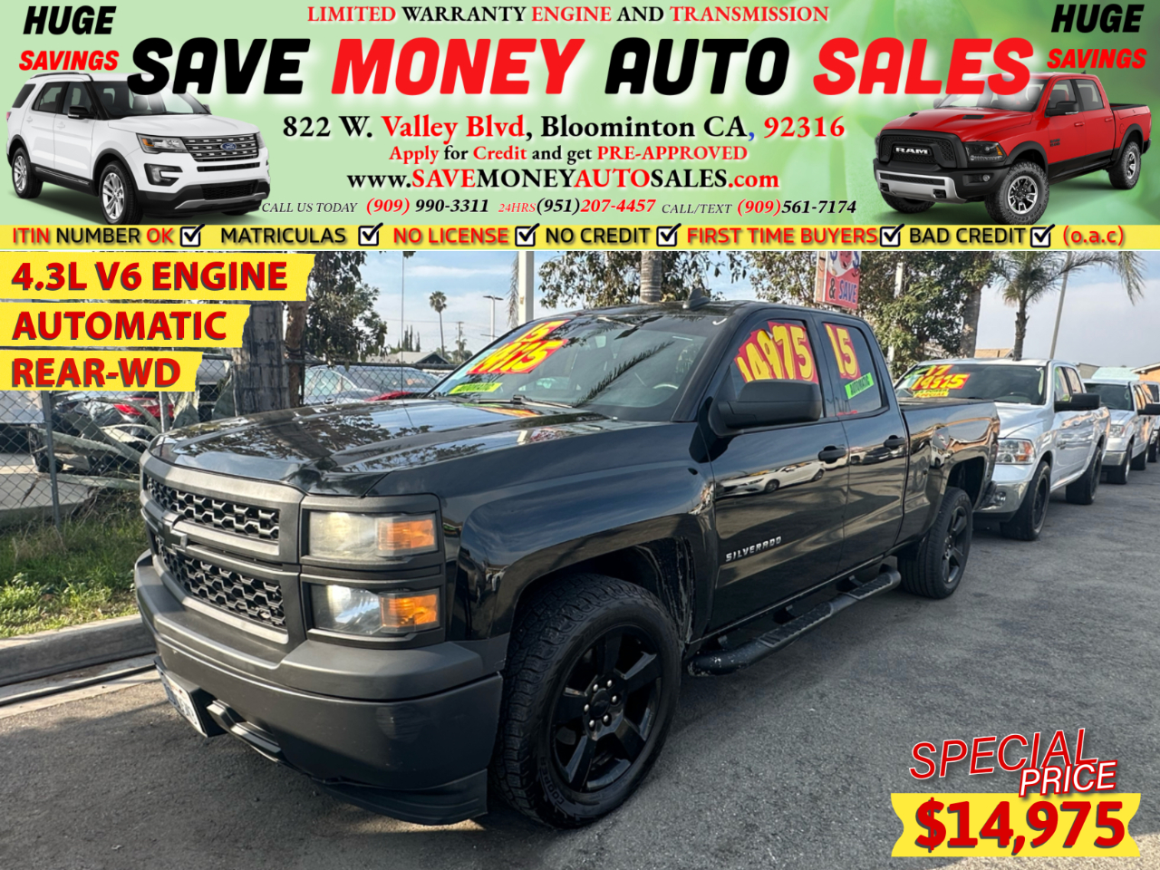 2015 Chevrolet Silverado 1500 4.3L V6 ENGINE>AUTOMATIC>REAR-WD
