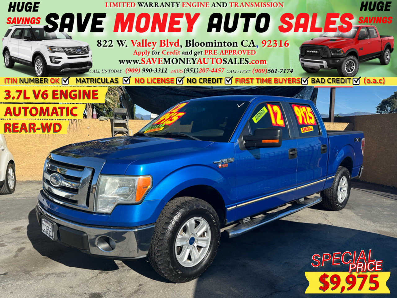 2012 Ford F-150 3.7l V6 ENGINE>AUTOMATIC>REAR-WD