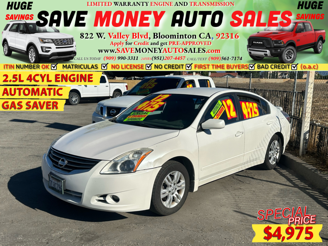 2012 Nissan Altima 2.5L 4CYL ENGINE>AUTOMATIC>GAS SAVER