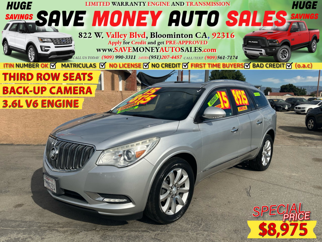 2015 Buick Enclave THIRD ROW SEATS>BACK-UP CAMERA>3.6L V6 ENGINE